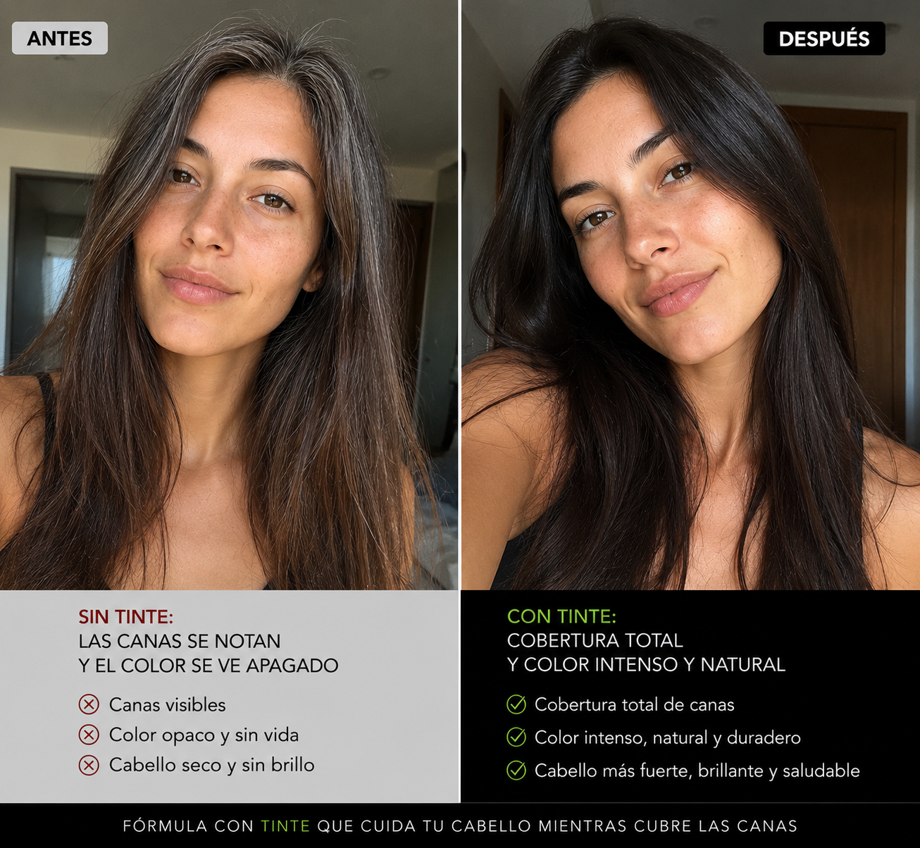 2X1 SHAMPOO TINTE INSTANTANEO ANTI-CANAS + ACONDICIONADOR BIOTINA + COLAGENO DE REGALO